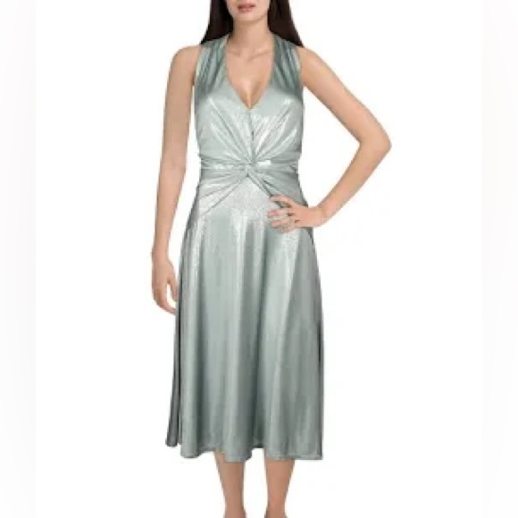 Pastel blue glam from Ralph Lauren ✨✨ NWT Foil-Print Cocktail Dress - Picture 6 of 12